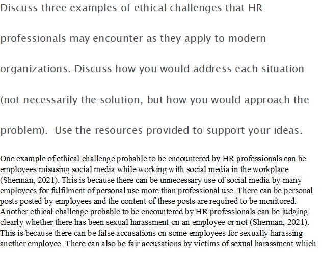 Week 7 Part A HR Professional Ethics